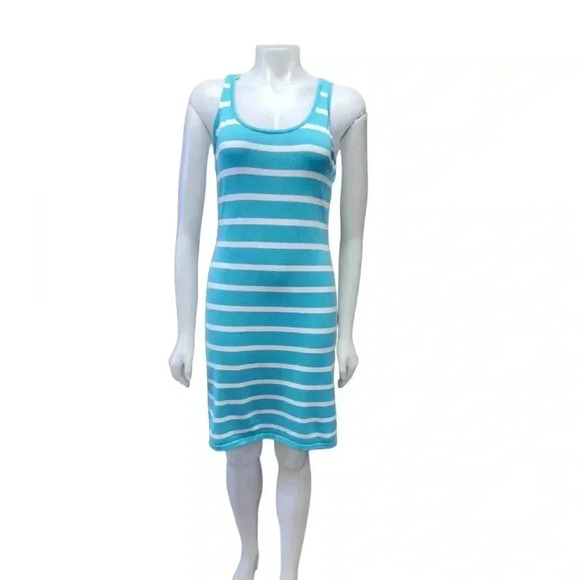Tommy Bahama Aquamarine Striped Midi Sleeveless Knit Sundress Size Small - Picture 1 of 9